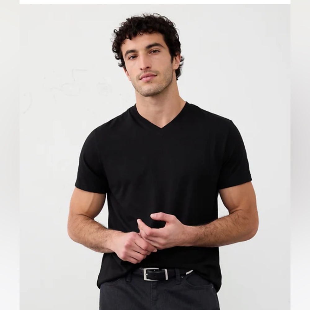 Calvin Klein Collection Charcoal V-Neck Men's Tee
